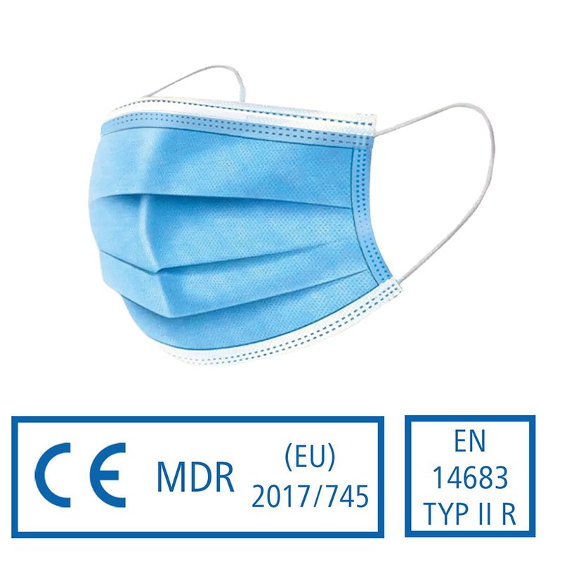 Medizinischer Mund Nasenschutz Maske 50 Stück Typ IIR Medizinischer Mund Nasenschutz Maske Typ IIR 10x