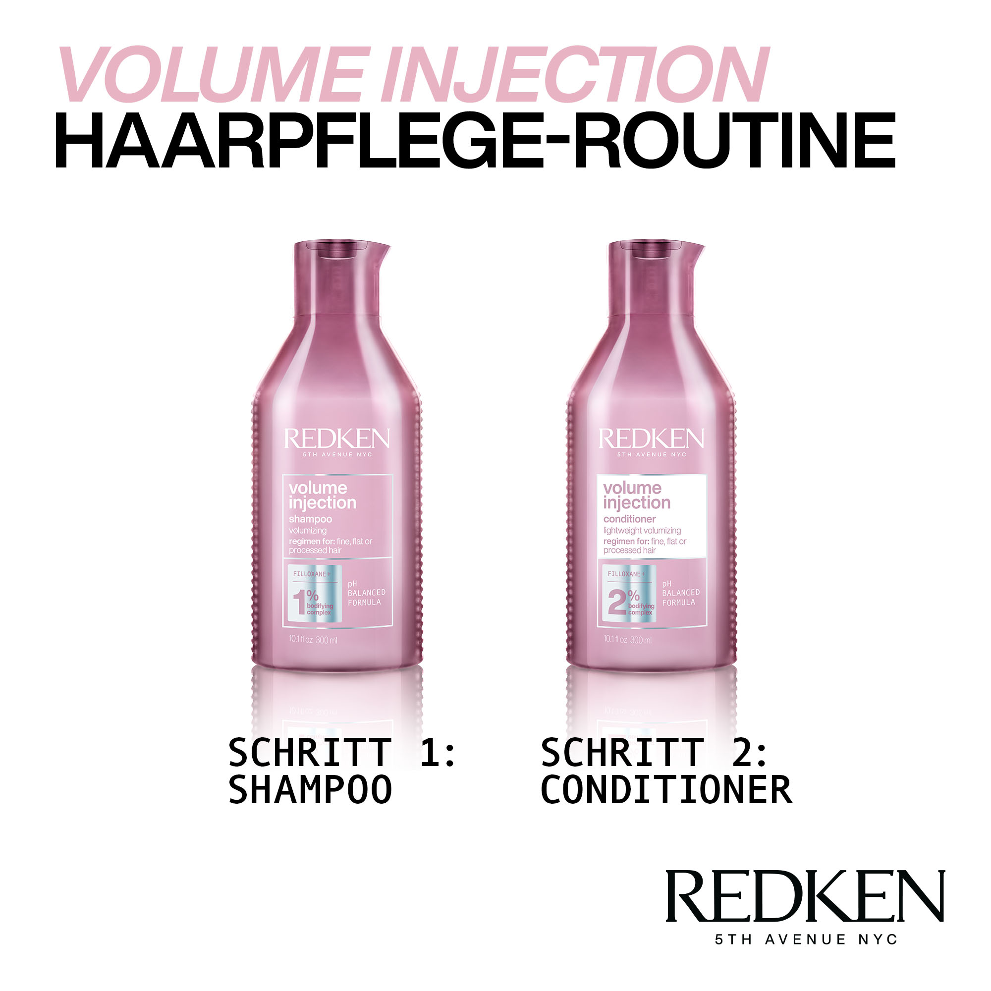 Redken Volume Injection Conditioner Glanz, Geschmeidigkeit & Fülle für dünnes Haar 300ml