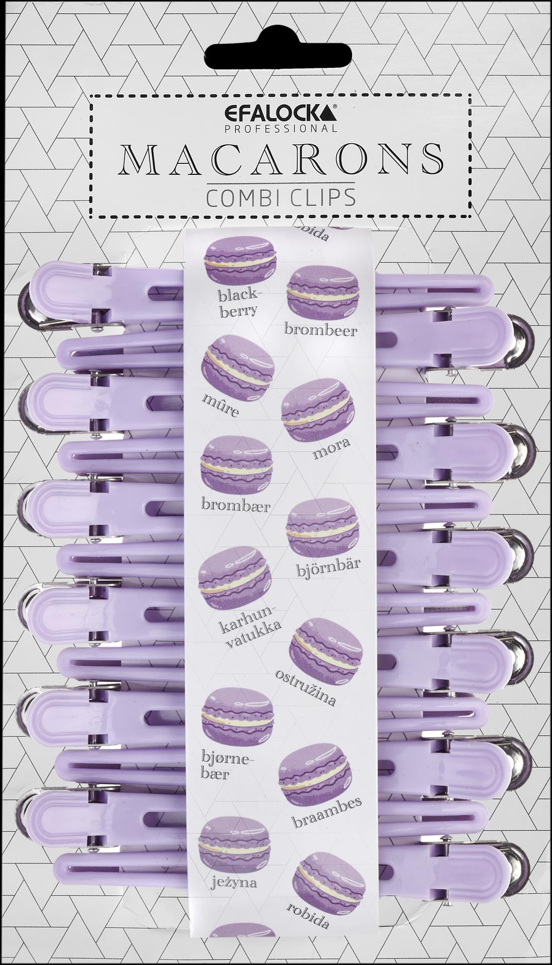 Efalock Macarons Combi Clip Abteilclip 12 Stück Brombeer