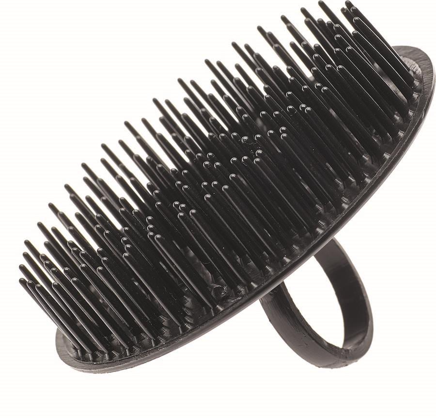 Efalock Shampoo-/Kopfmassagebürste Mit Ring  Schwarz