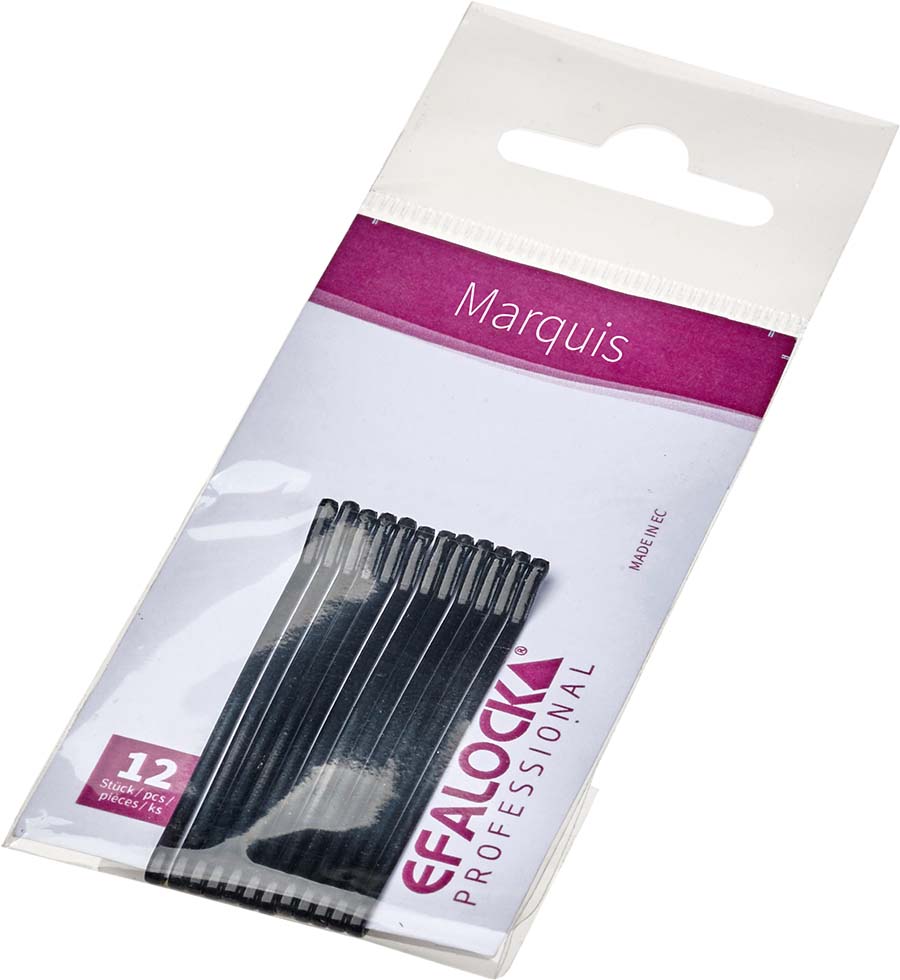 Efalock Haarklemmen Glatt  12 Stück Schwarz 5 Cm