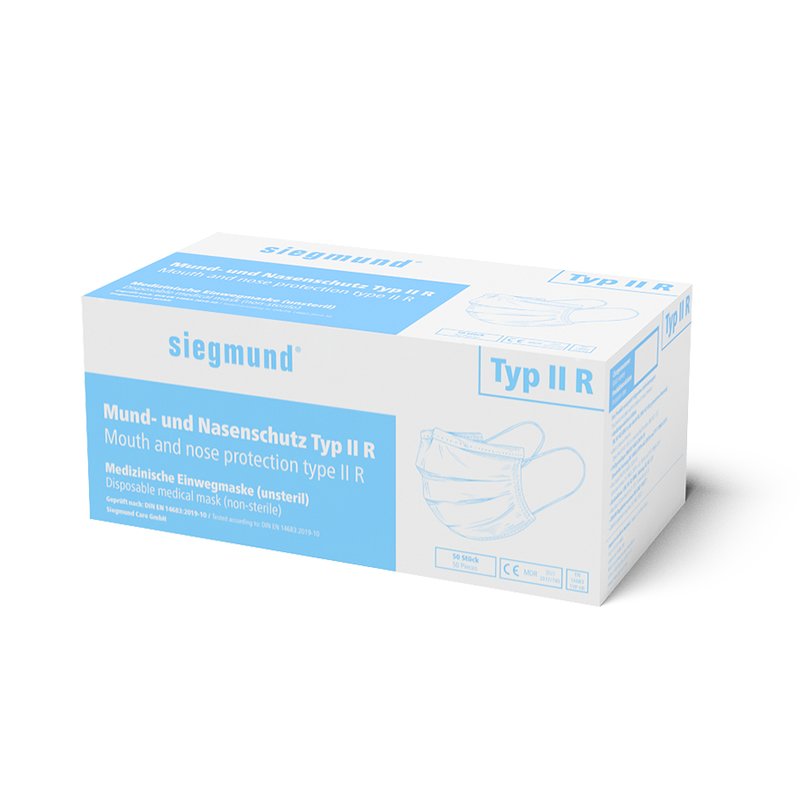 Medizinischer Mund Nasenschutz Maske 50 Stück Typ IIR
