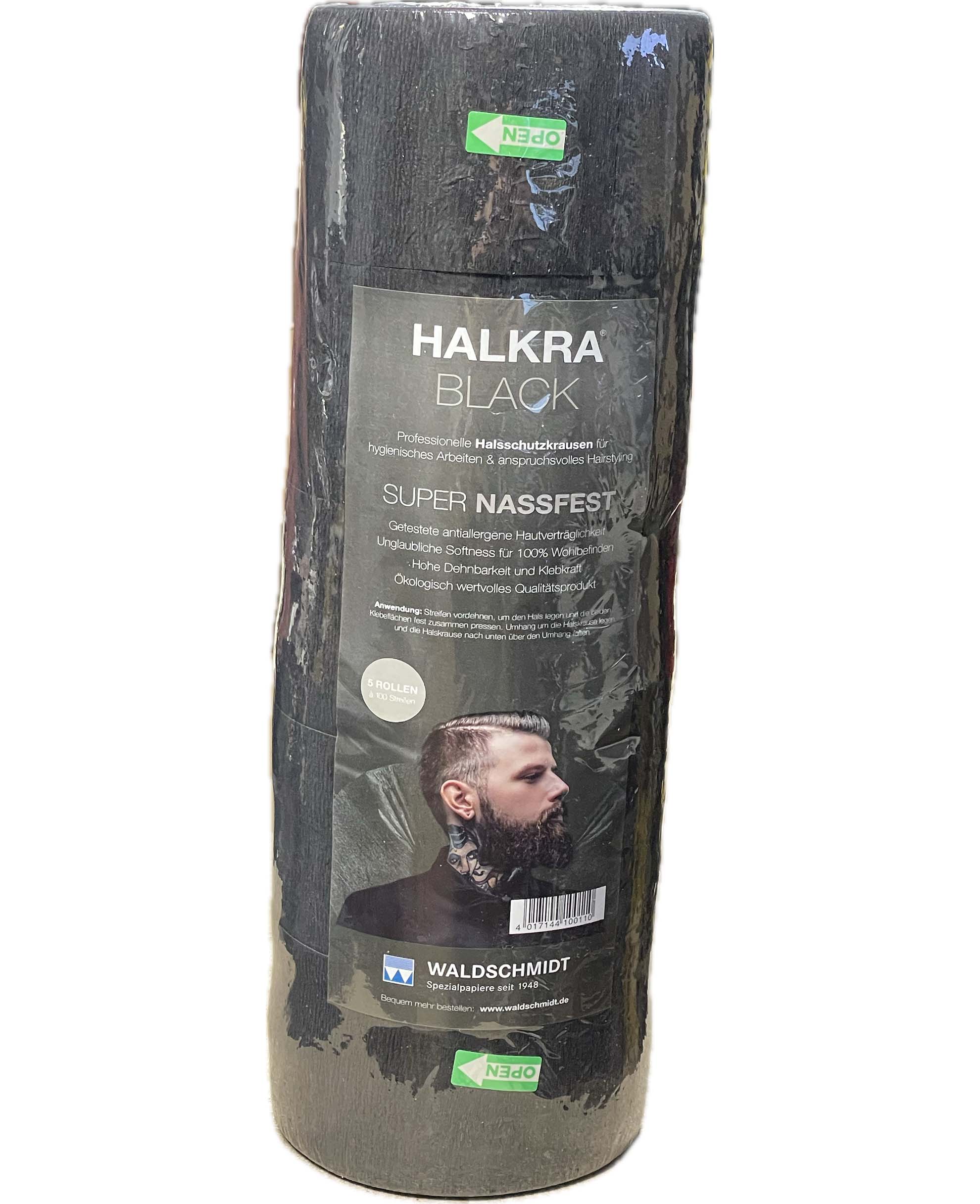 HALKRA Halsschutzkrause Barber Friseur super nassfest 5x100 Stk schwarz