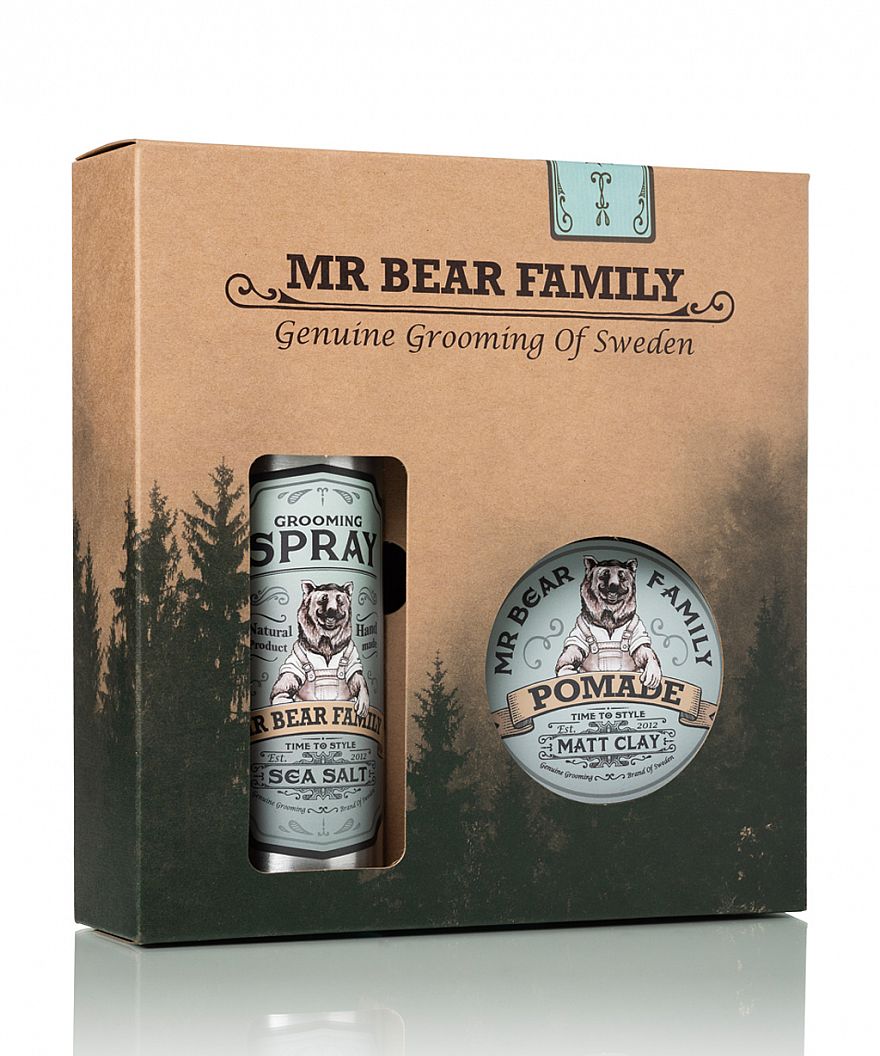 Mr. Bear Family Haarspray 200ml & Pomade 100ml Kit Springwood