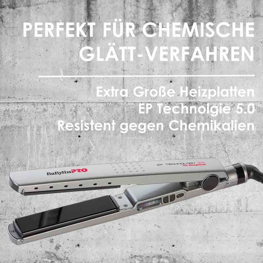 BaBylissPRO Glätteisen Titanium Ionic silber-grau