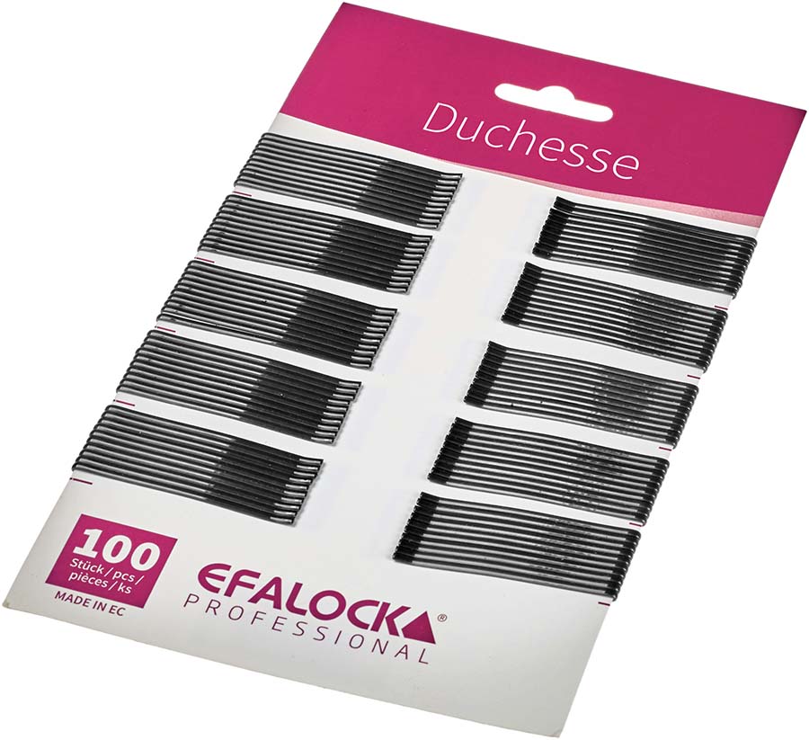 Efalock Haarklemmen Gewellt Mit Tropfenenden  100 Stück Schwarz 5 Cm