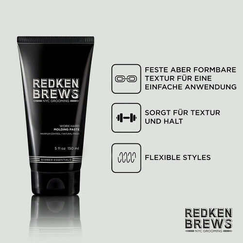 Redken Styling Brews Work Hard Molding Paste Haargel 150ml