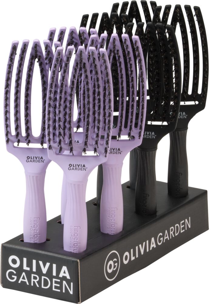 Olivia Garden Fingerbrush Combo Bürstendisplay schwarz/lavender